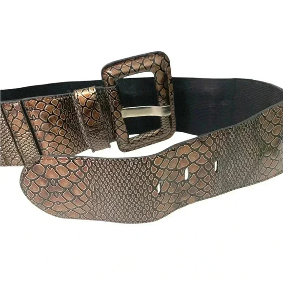 Bianca Nygard faux  leather, textured copper coloured waist belt 30 1/2” to 33” - Picture 4 of 7